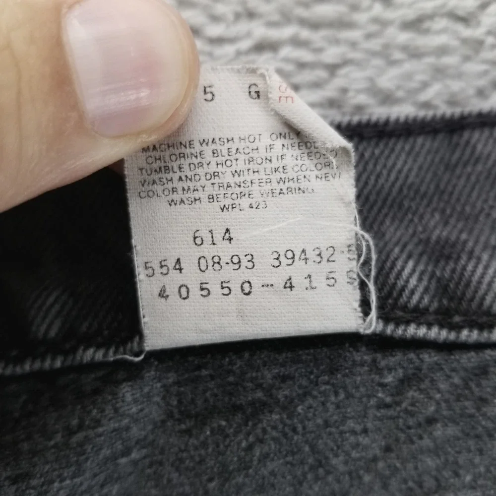 VTG Levis 550 Jeans Mens 38x32 Gray Straight Orange Tab‎ 90s Made in USA Denim
